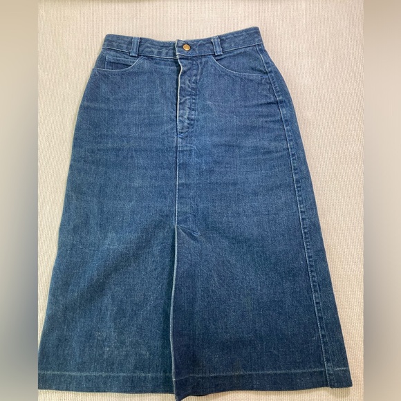 Emilio Pucci Denim Midi Skirt - Vintage - Picture 1 of 6